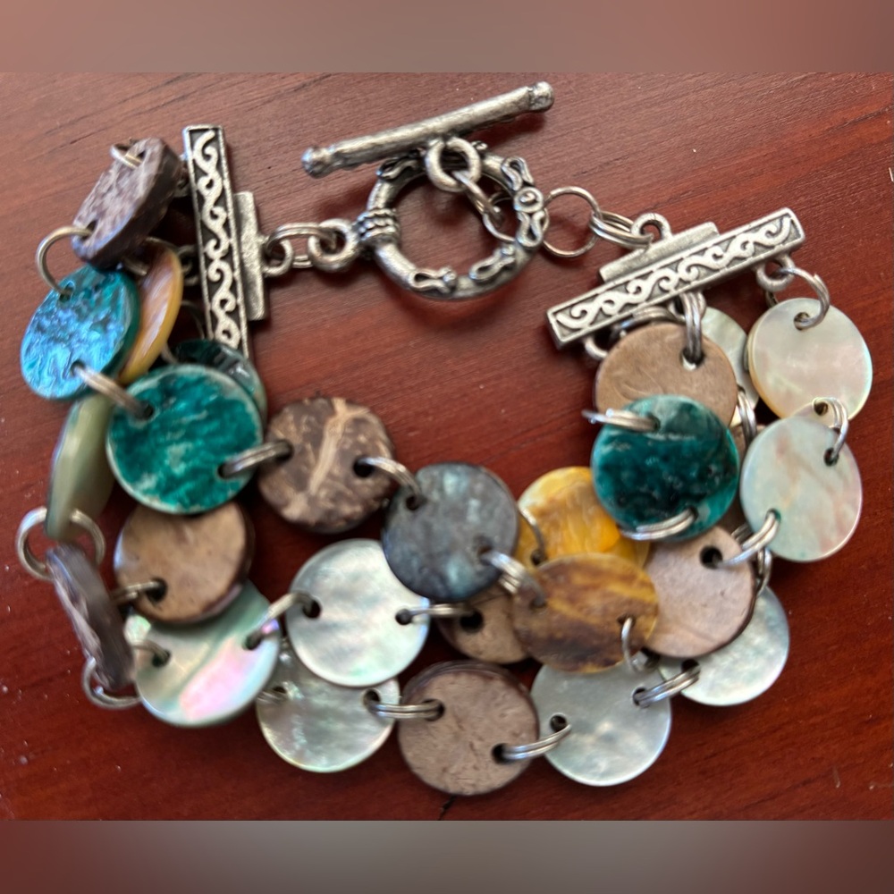 Lia Sophia Multi-Color Disc Charm Bracelet with Matching Earrings - Picture 2 of 5